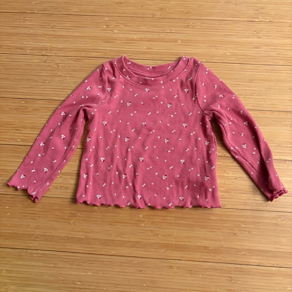 Cat & Jack Pink Floral Long Sleeve Top
